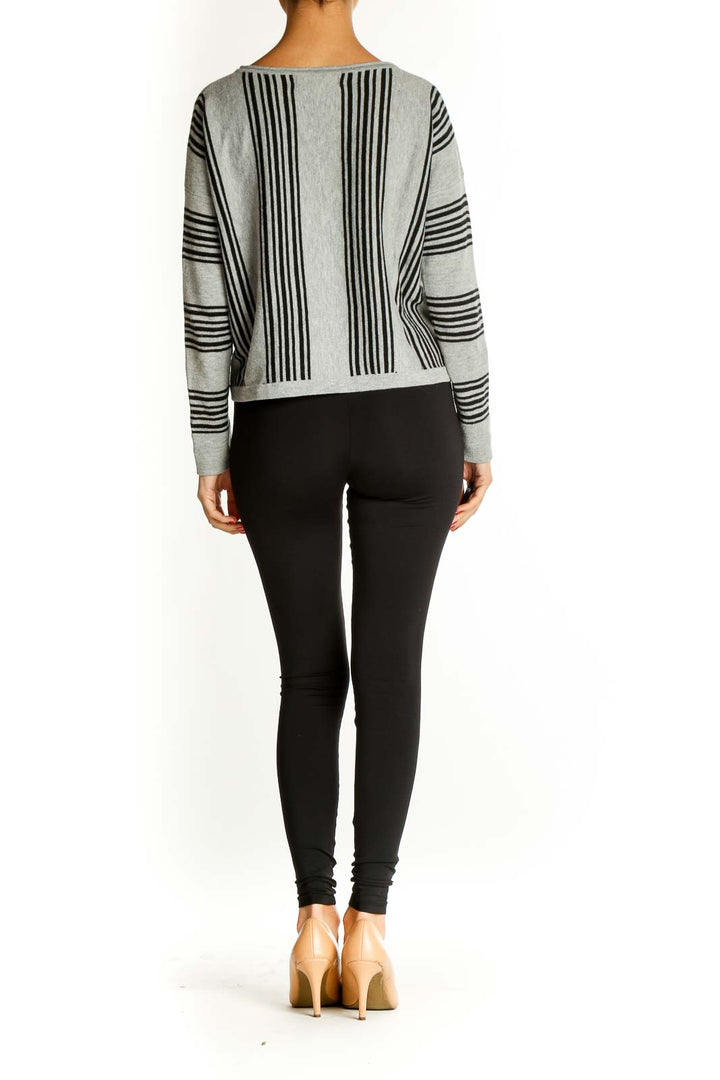 Gray Striped All Day Wear Sweater