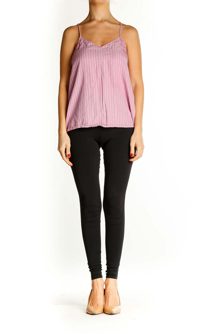 Pink Solid Casual Top