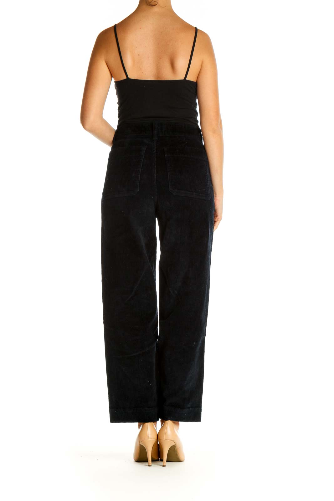 Black Textured All Day Wear Trousers