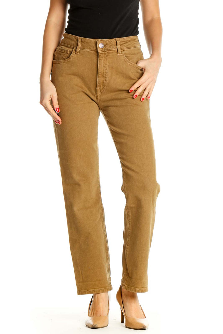 Brown Straight Leg Jeans