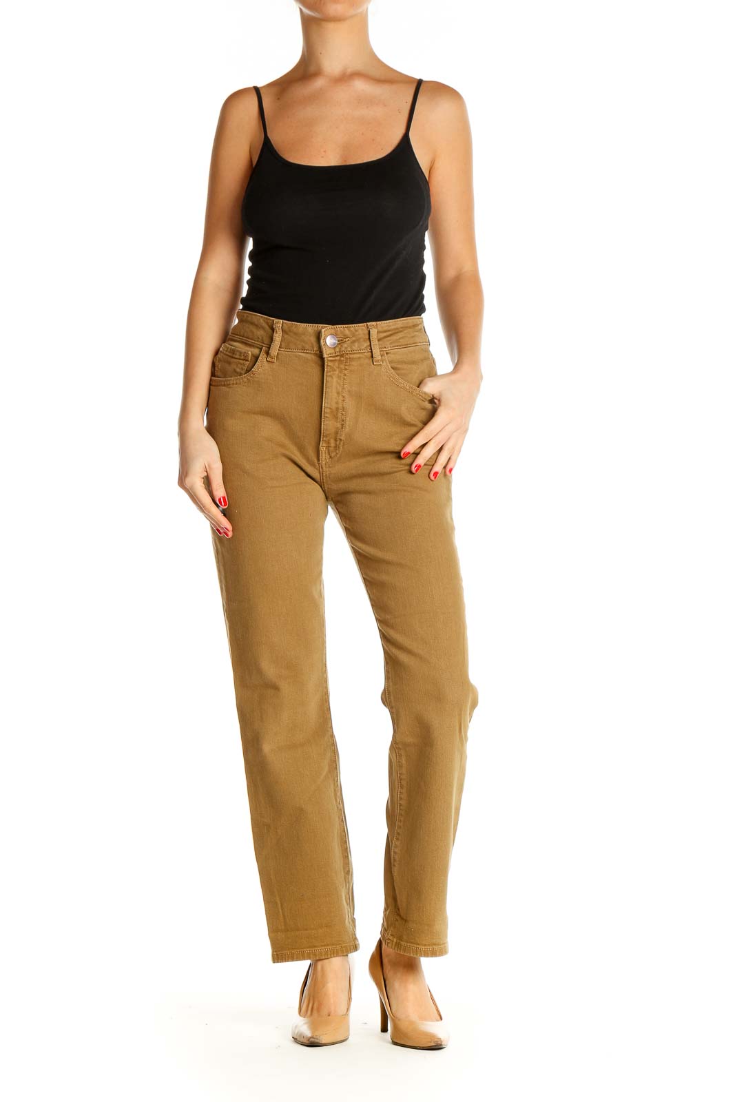 Brown Straight Leg Jeans