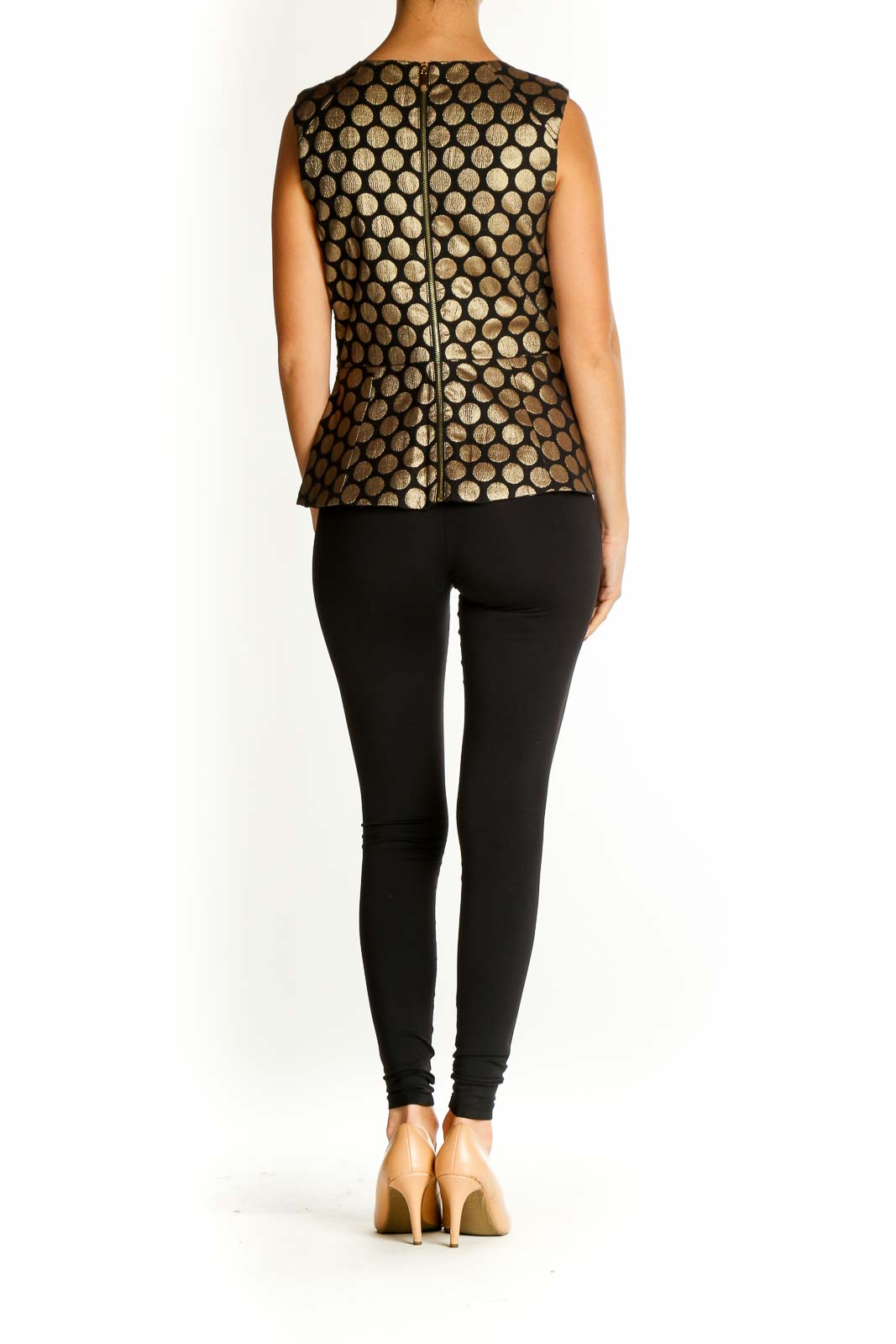 Brown Polka Dot Casual Blouse