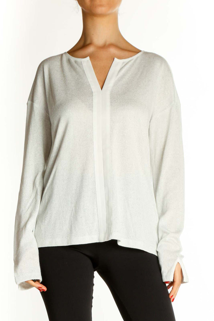 White Textured Brunch Blouse