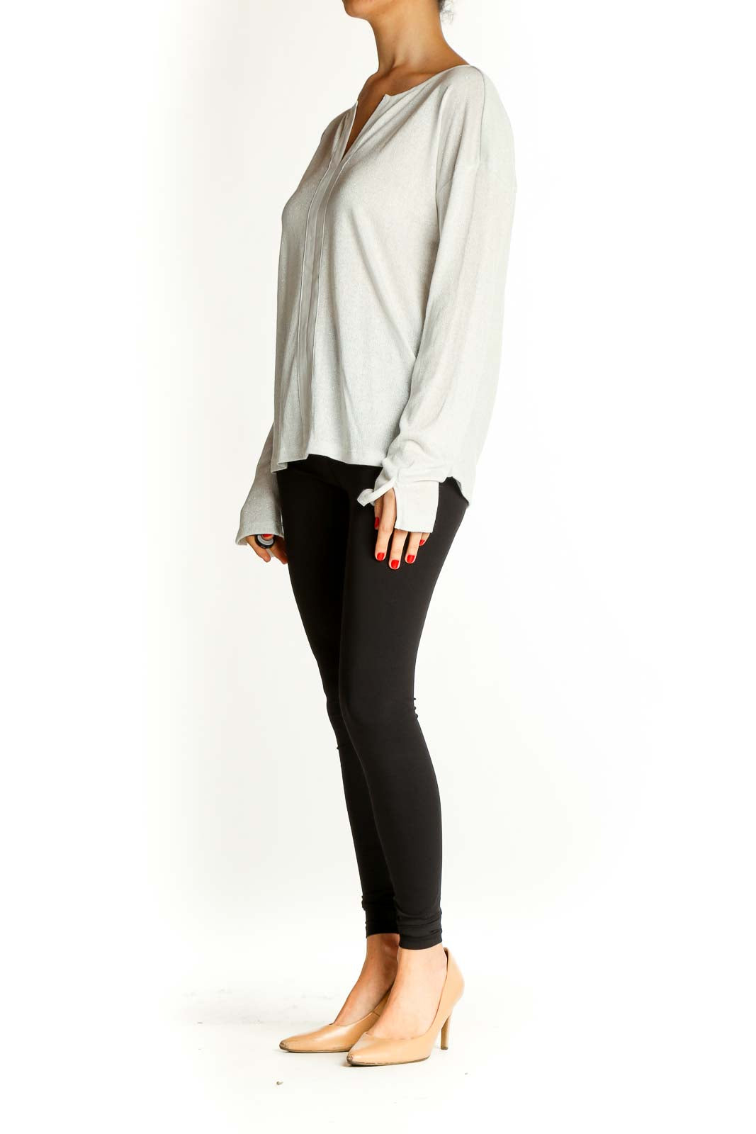 White Textured Brunch Blouse