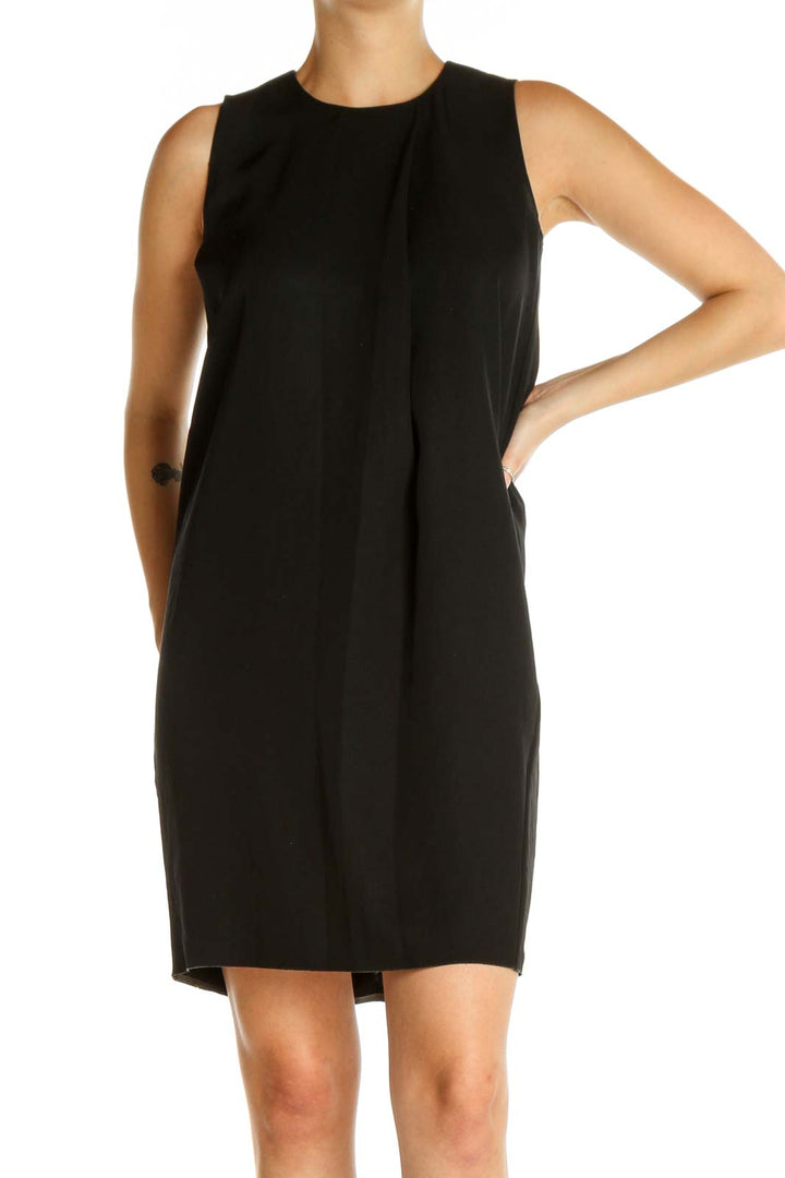 Black Solid Classic Sheath Dress