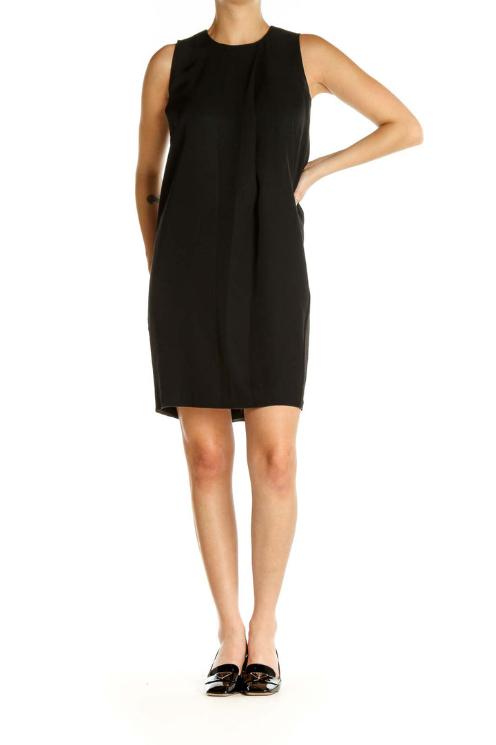 Black Solid Classic Sheath Dress