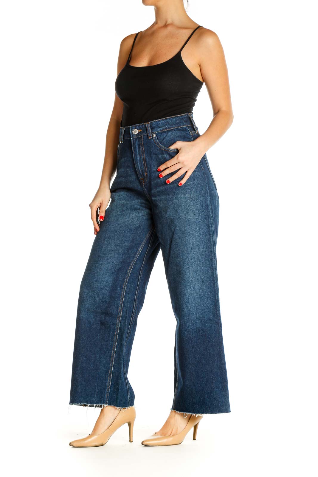 Blue Wide Leg Jeans