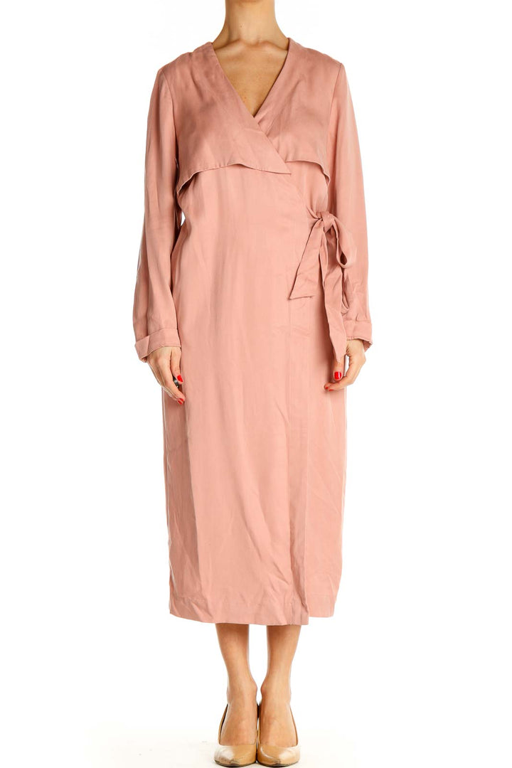 Pink Solid Column Dress