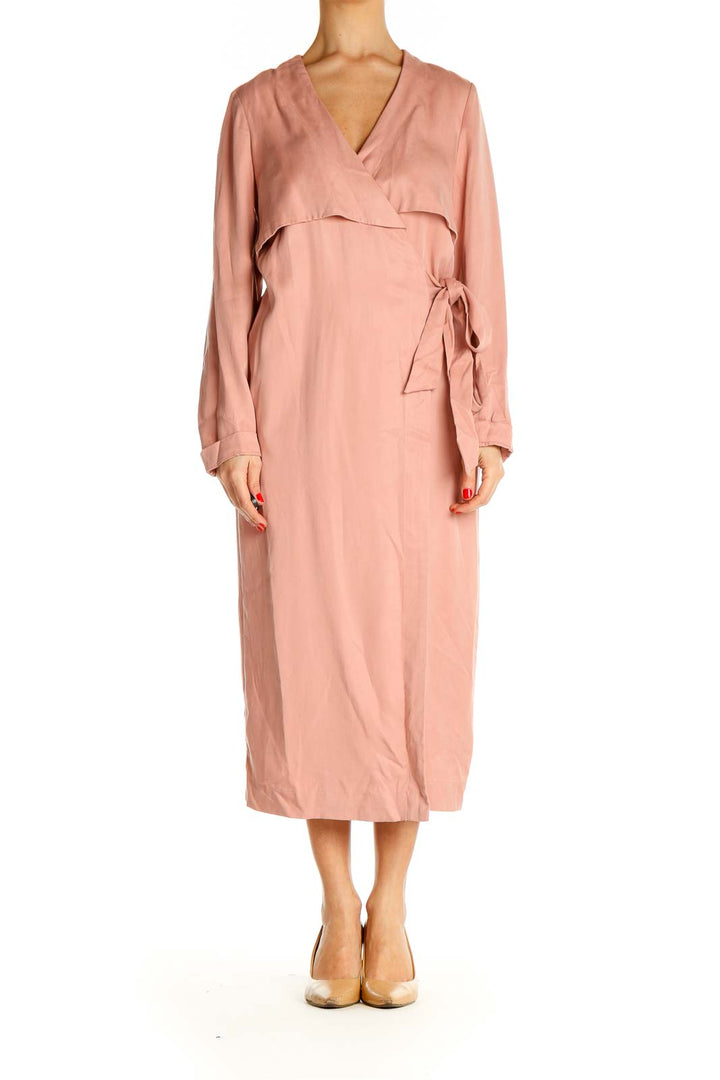 Pink Solid Column Dress