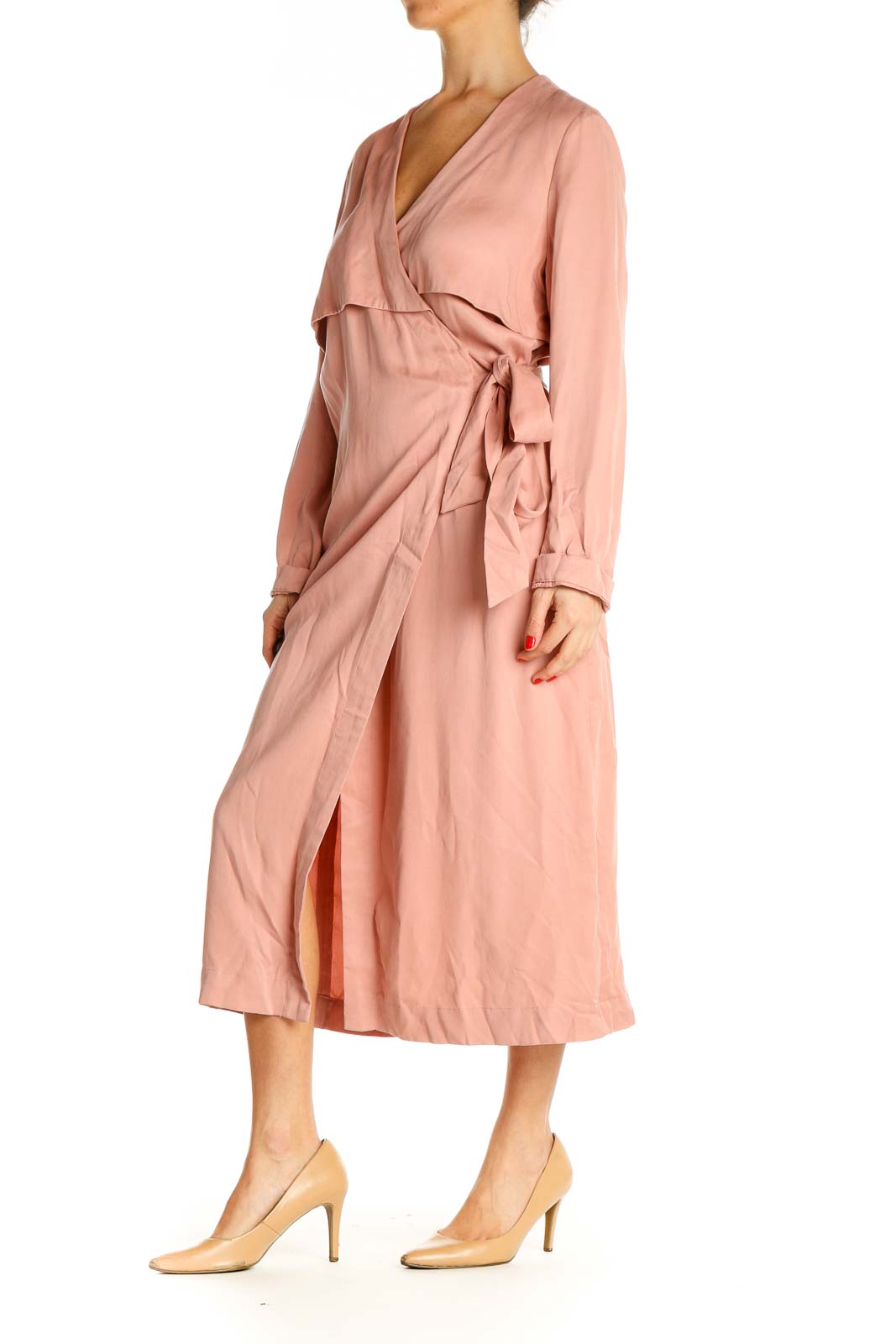 Pink Solid Column Dress