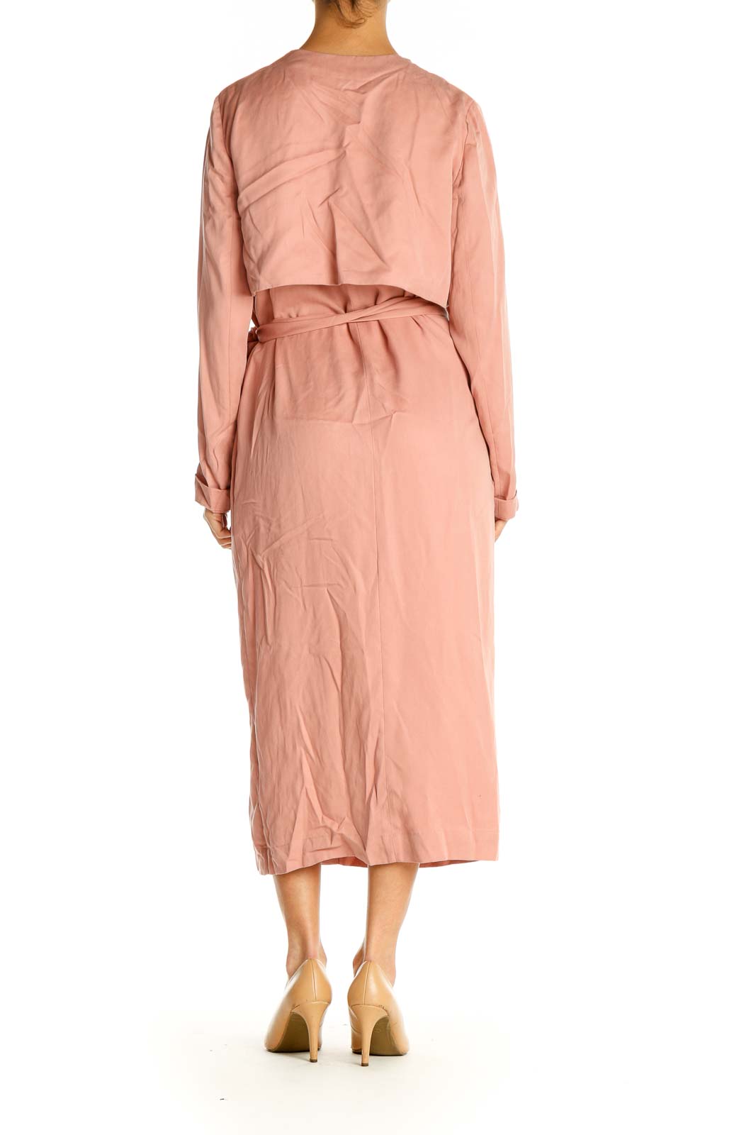 Pink Solid Column Dress