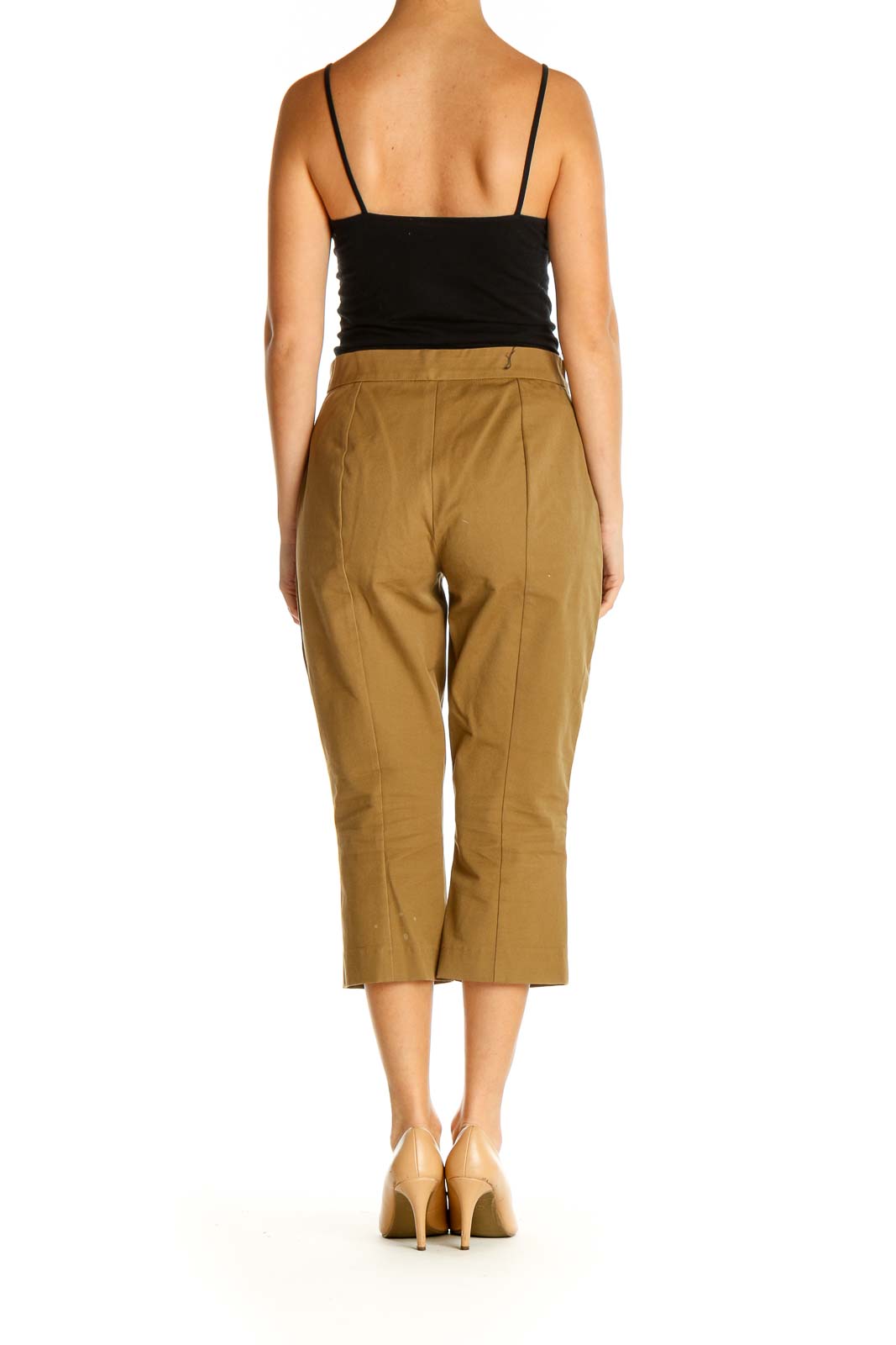 Brown Solid All Day Wear Capri Pants