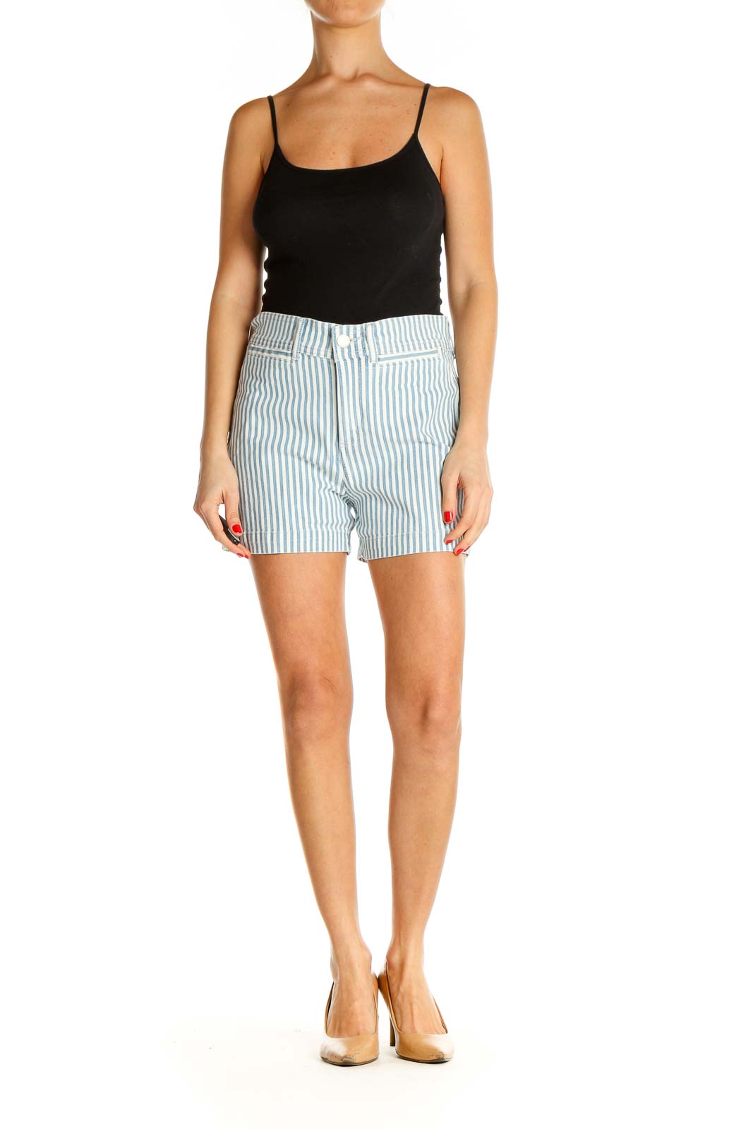 Blue Striped All Day Wear Shorts