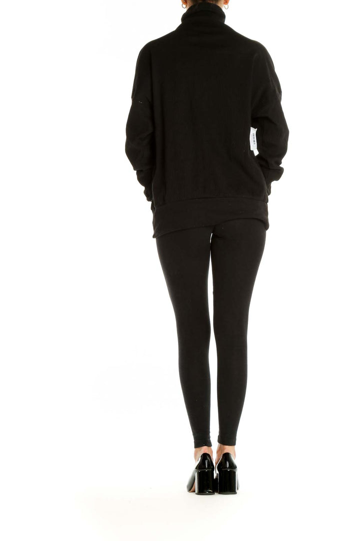 Black Solid All Day Wear Sweater