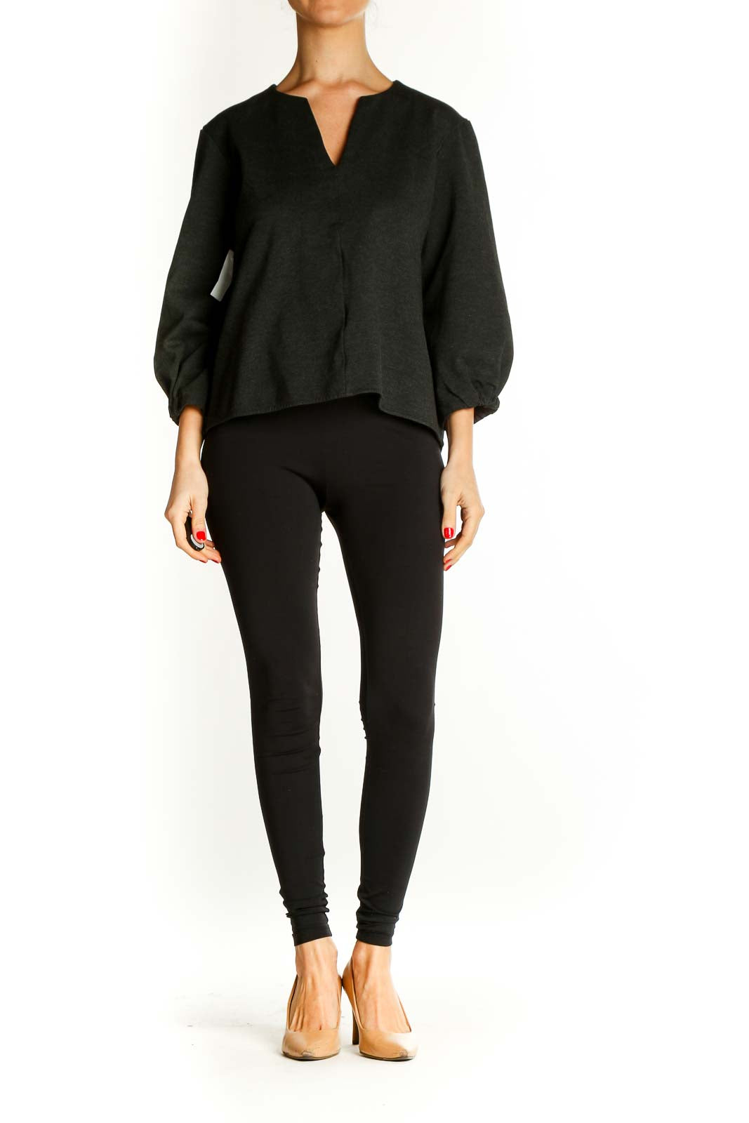 Black Solid All Day Wear Blouse