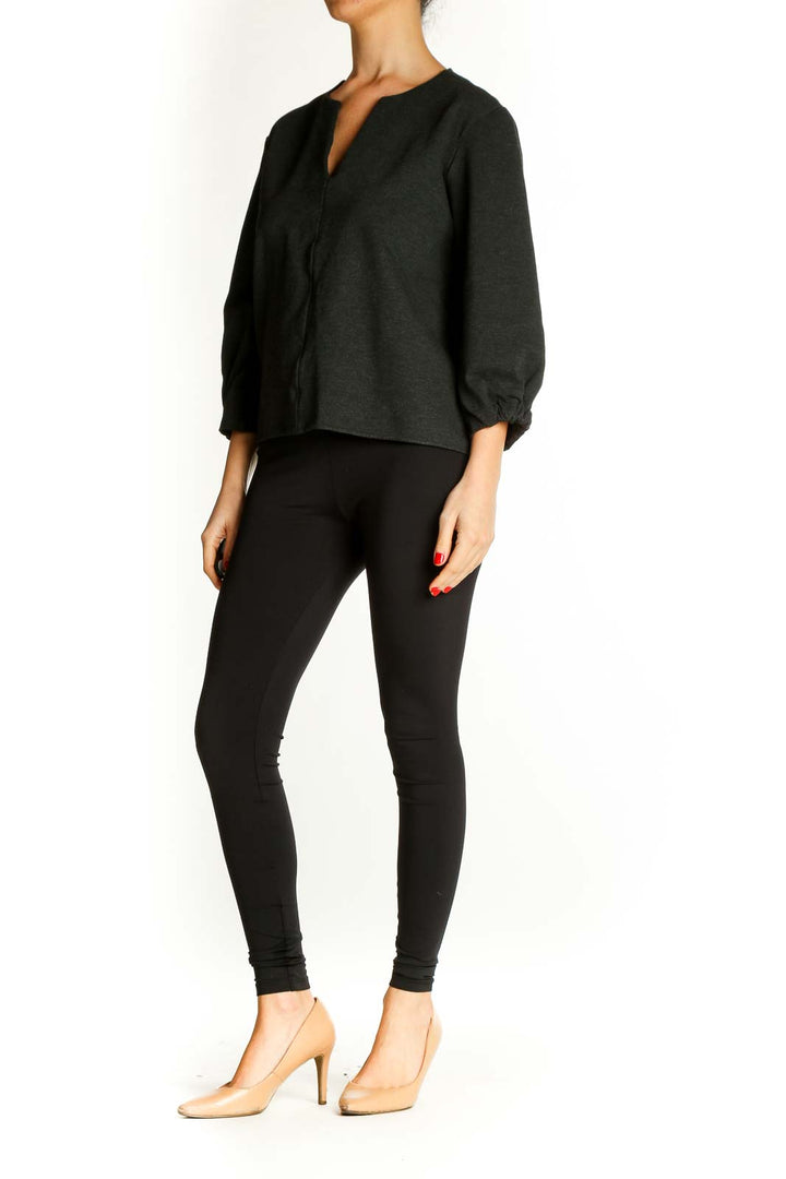 Black Solid All Day Wear Blouse