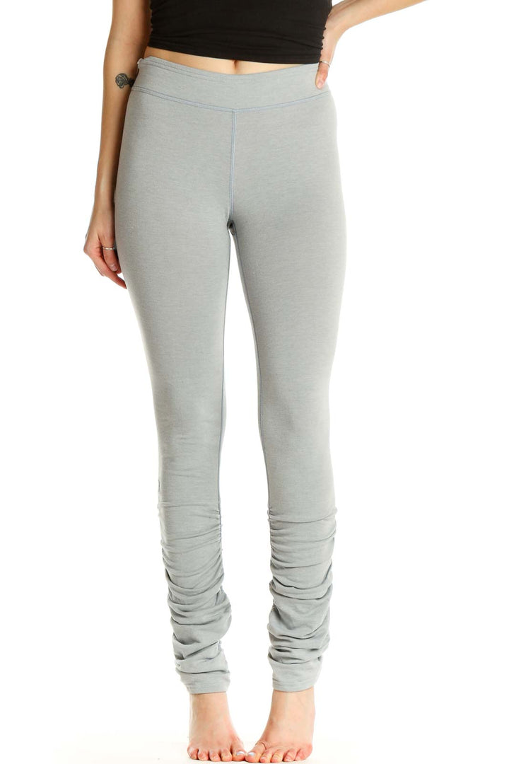 Beige Textured Activewear Leggings