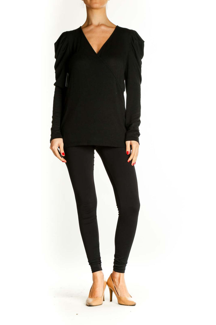 Black Solid All Day Wear Blouse