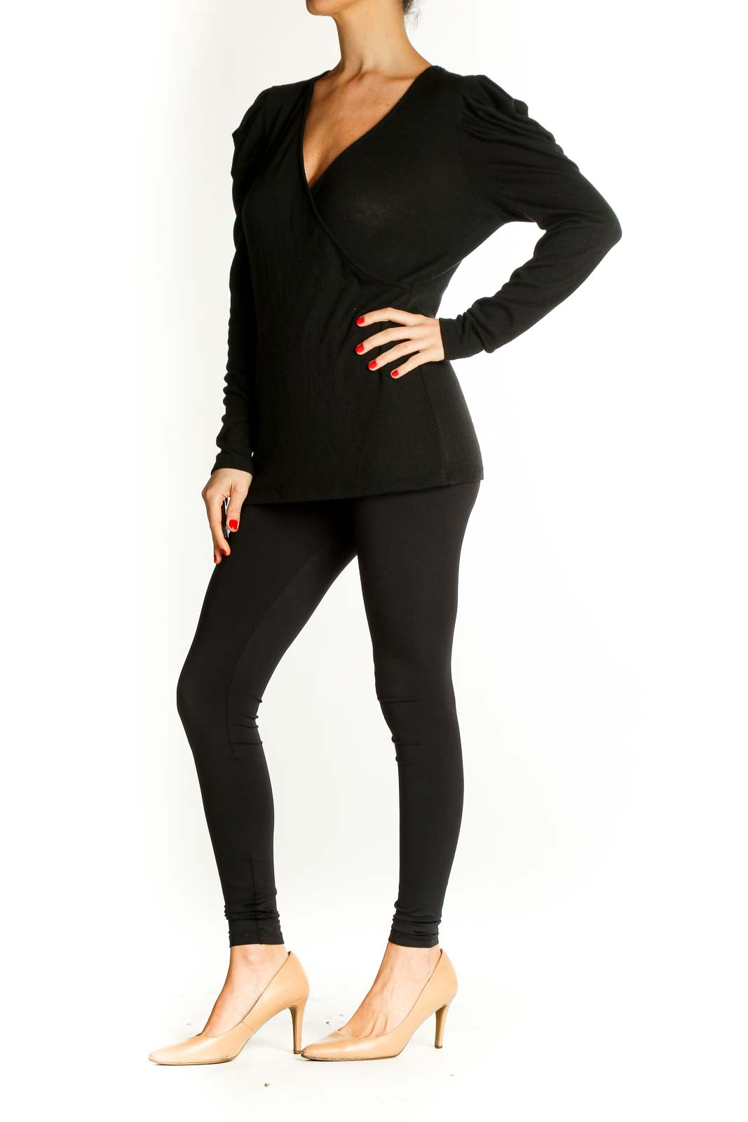 Black Solid All Day Wear Blouse