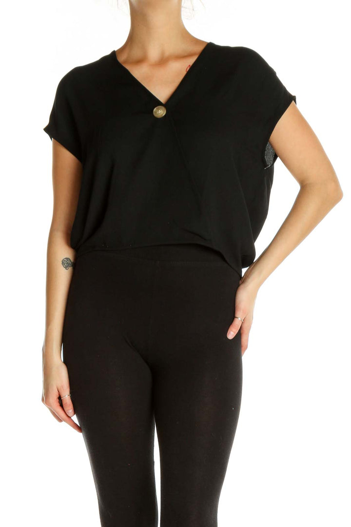 Black Solid All Day Wear Blouse