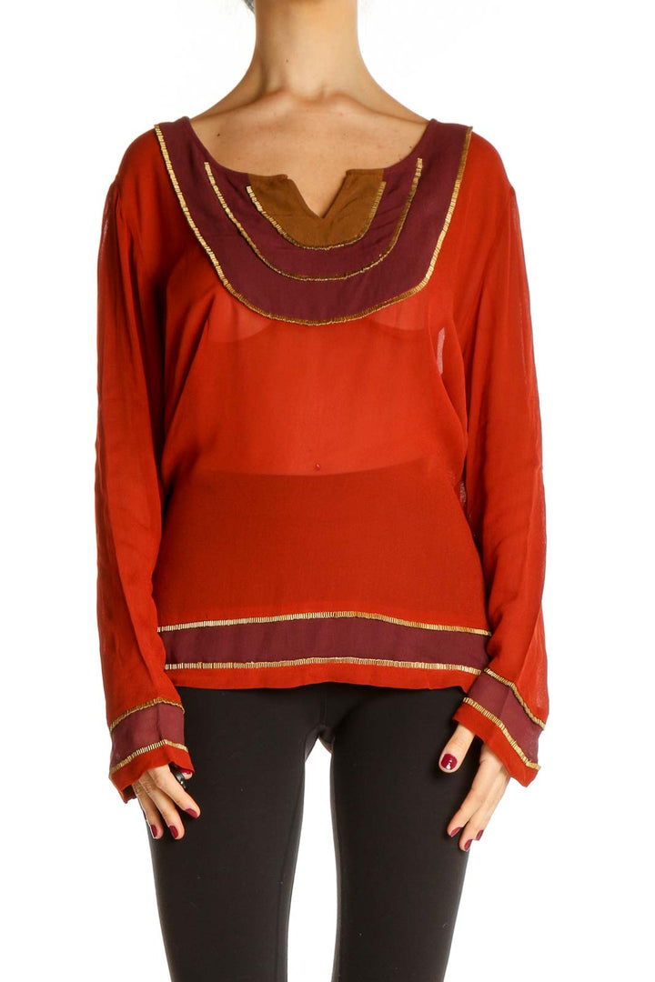 Red Solid All Day Wear Sweater