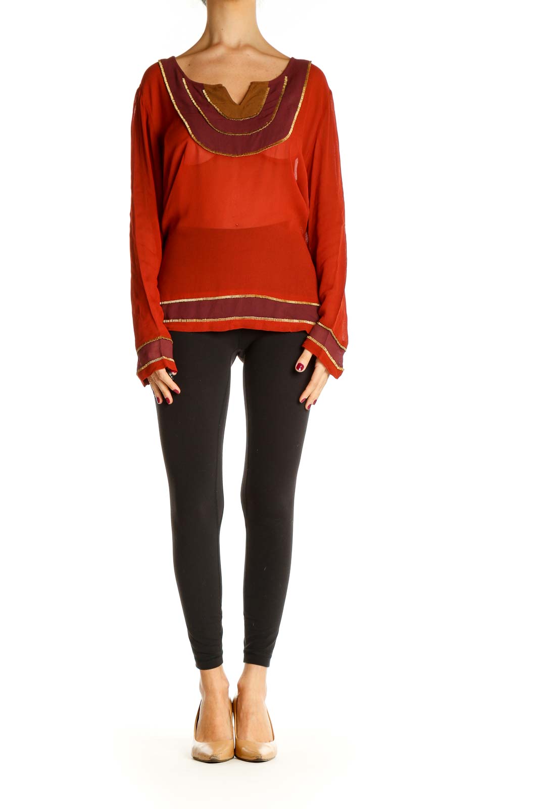 Red Solid All Day Wear Sweater