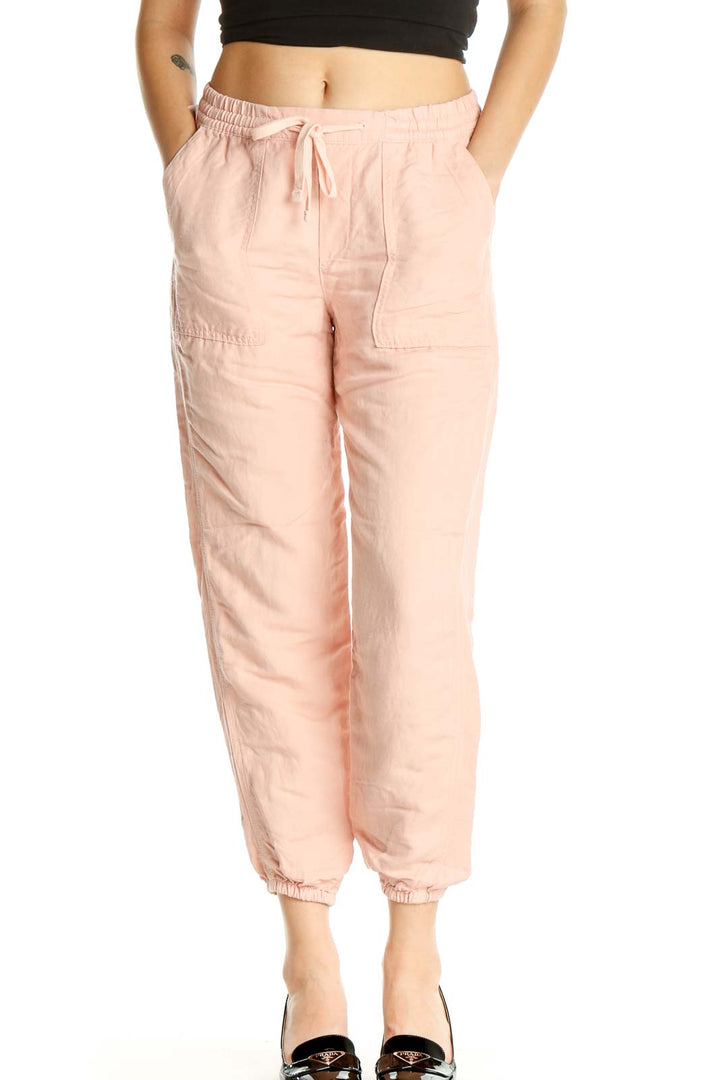 Pink Solid All Day Wear Capri Pants