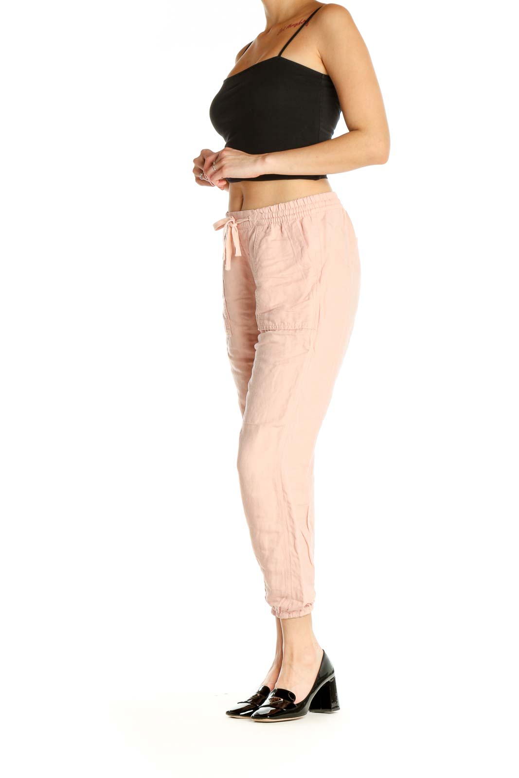 Pink Solid All Day Wear Capri Pants