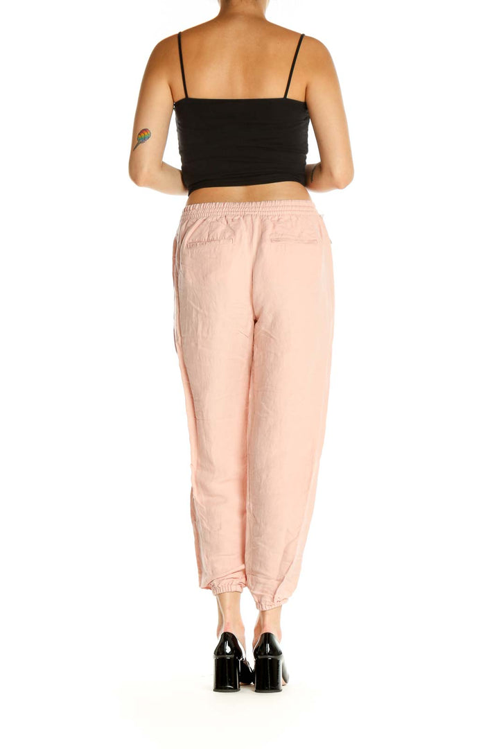 Pink Solid All Day Wear Capri Pants