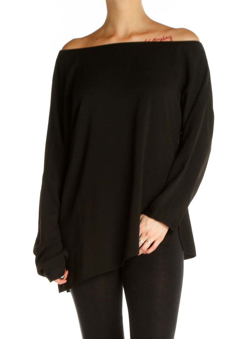 Black Solid All Day Wear Blouse