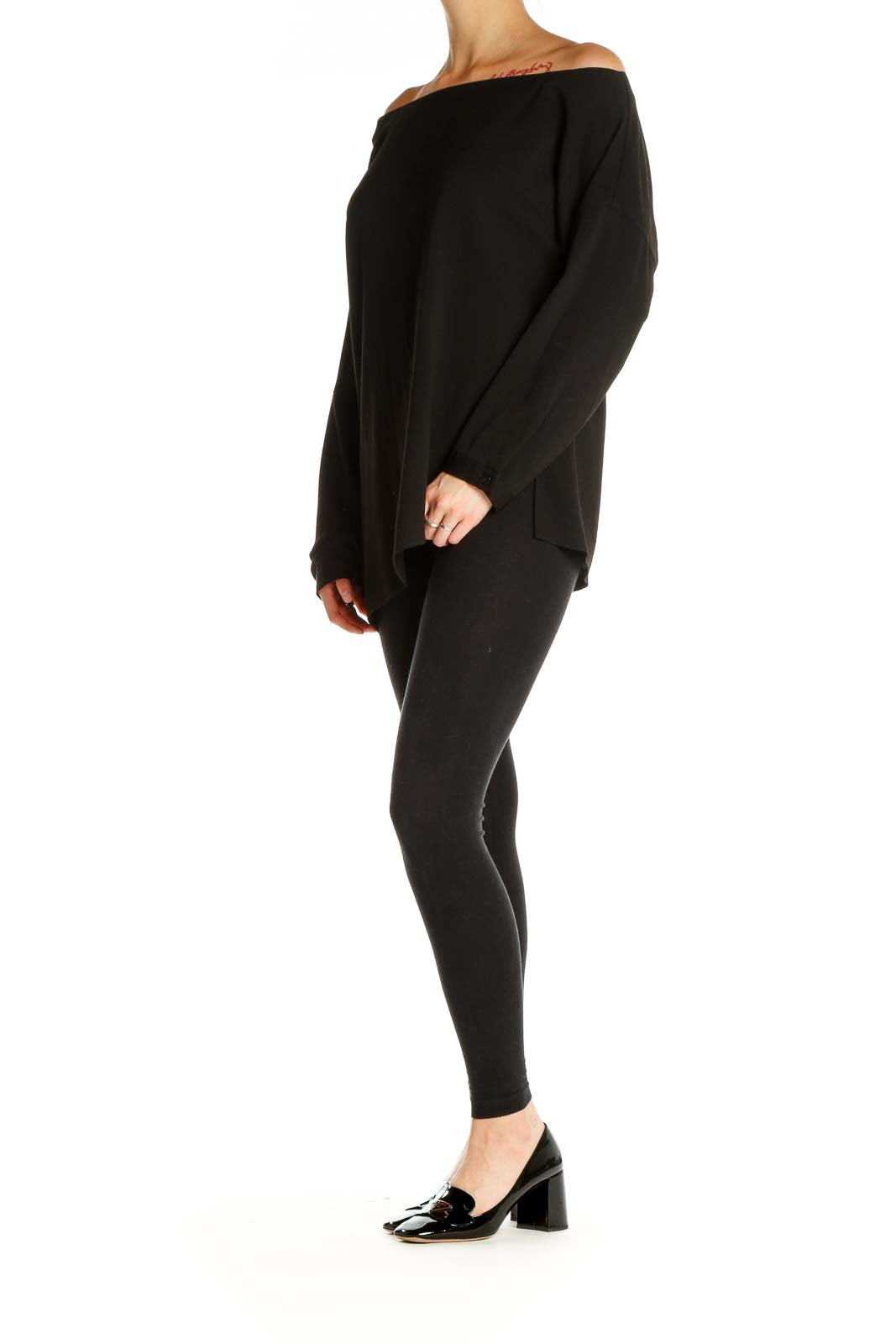 Black Solid All Day Wear Blouse