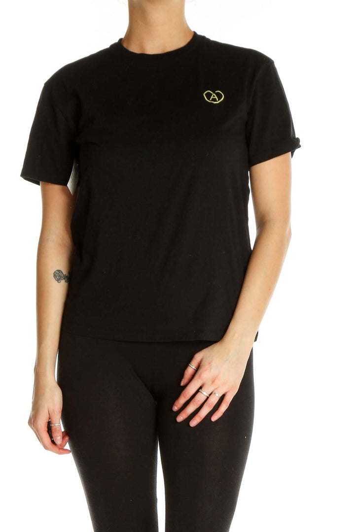 Black Solid All Day Wear T-Shirt