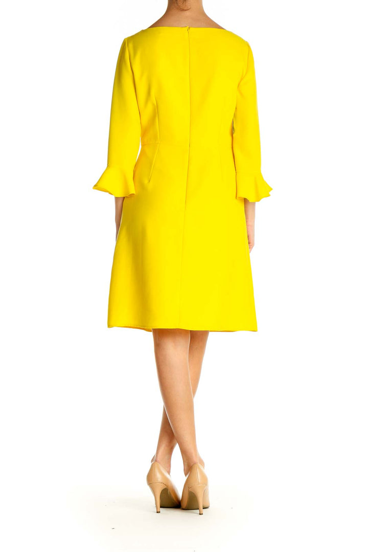 Yellow Solid Classic Shift Dress