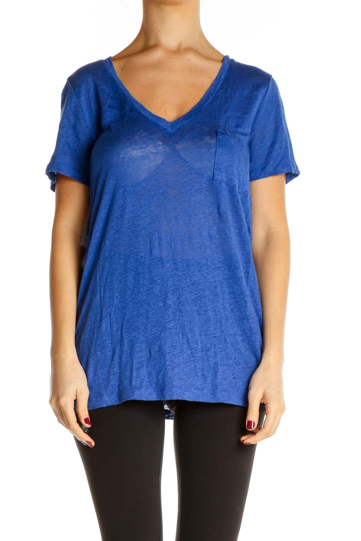 Blue Solid All Day Wear T-Shirt