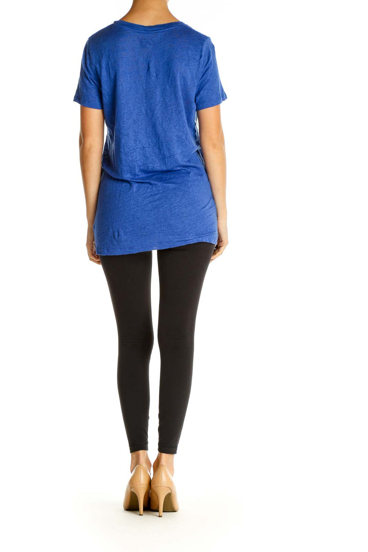 Blue Solid All Day Wear T-Shirt