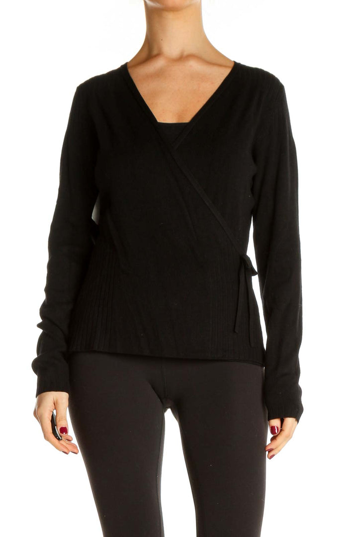 Black Solid All Day Wear Sweater