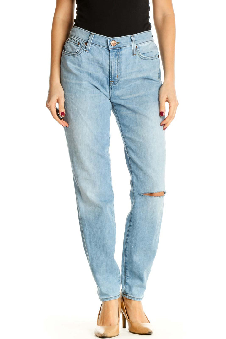 Blue Straight Leg Jeans