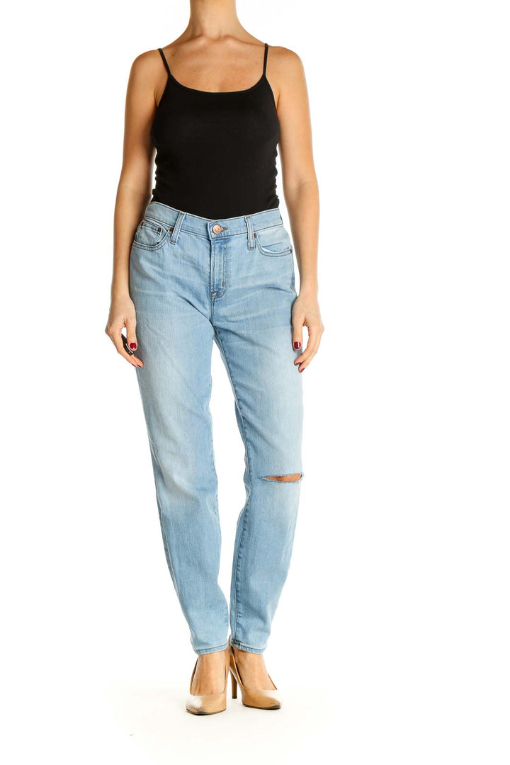 Blue Straight Leg Jeans