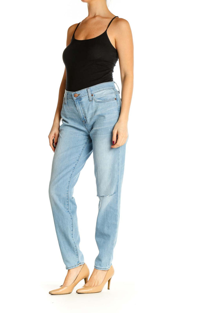 Blue Straight Leg Jeans