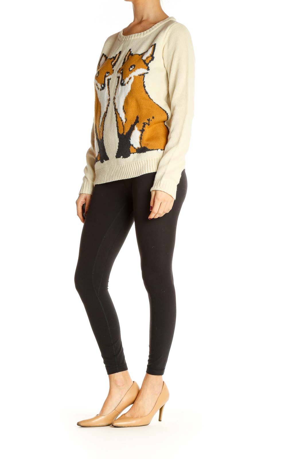 Orange Graphic Print All Day Wear Sweater