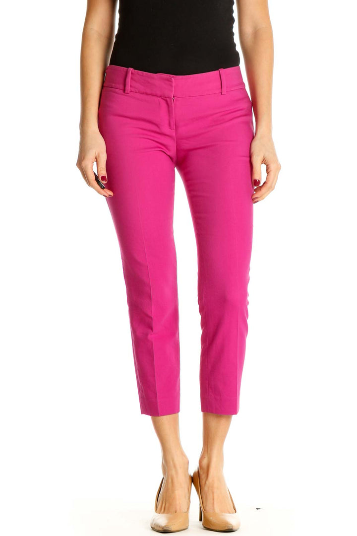 Pink Solid All Day Wear Leggings