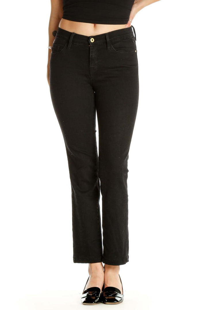 Black Solid All Day Wear Trousers