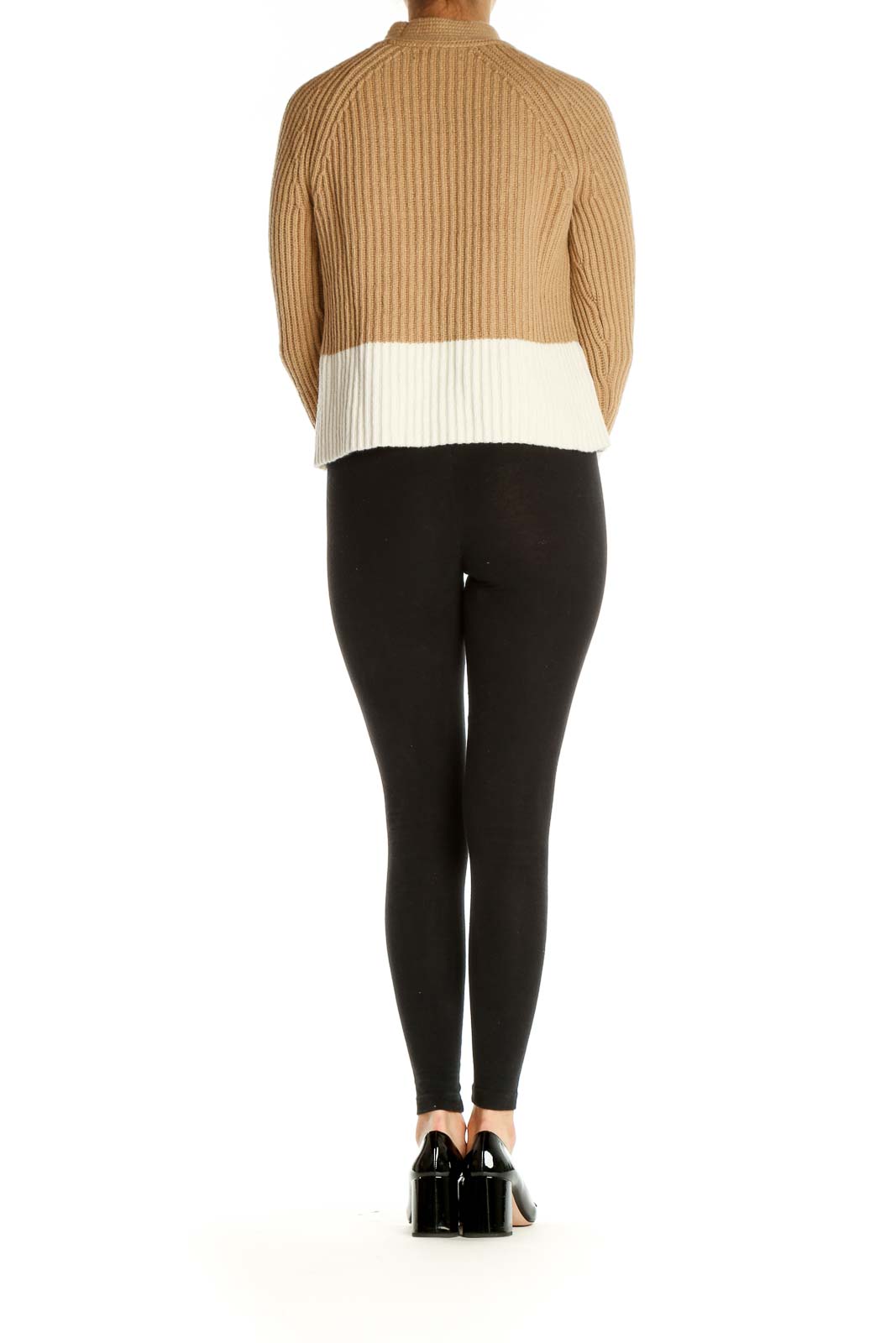 Beige Colorblock All Day Wear Sweater