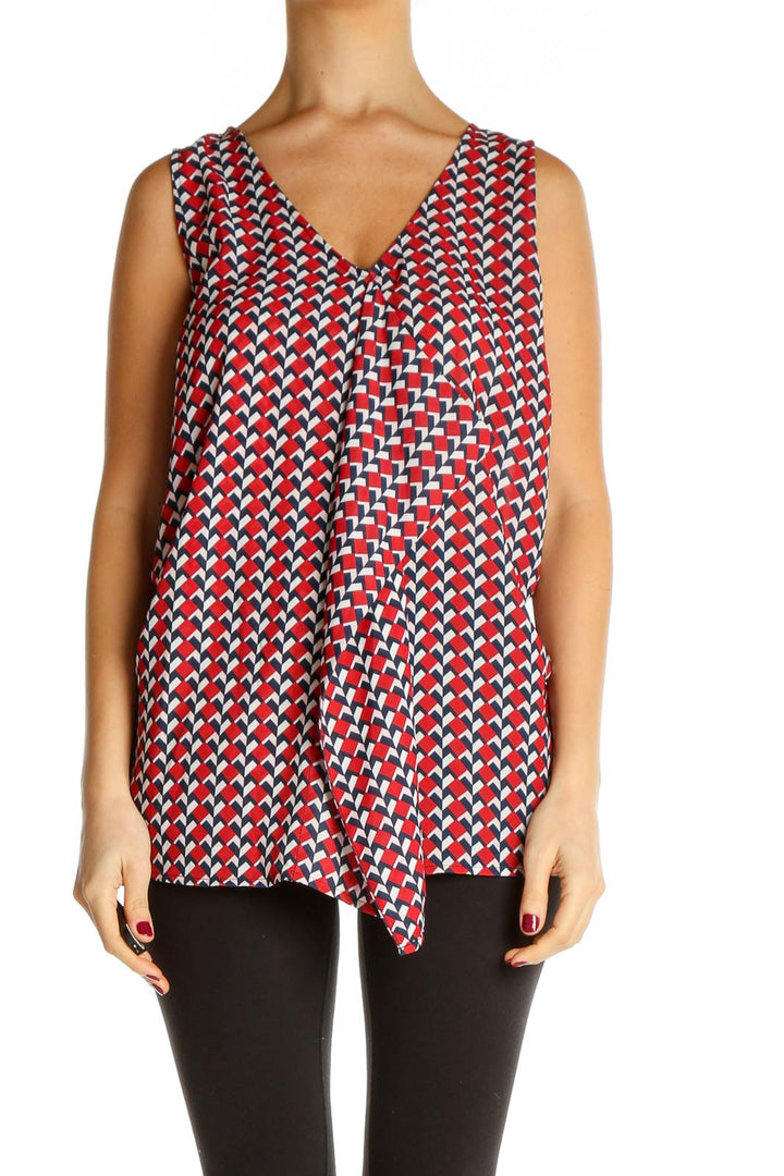 Red Printed All Day Wear Blouse