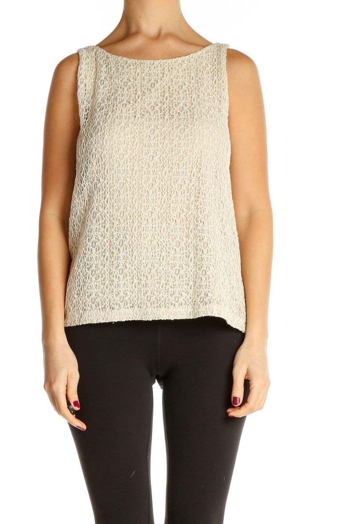 Beige Textured Sweater