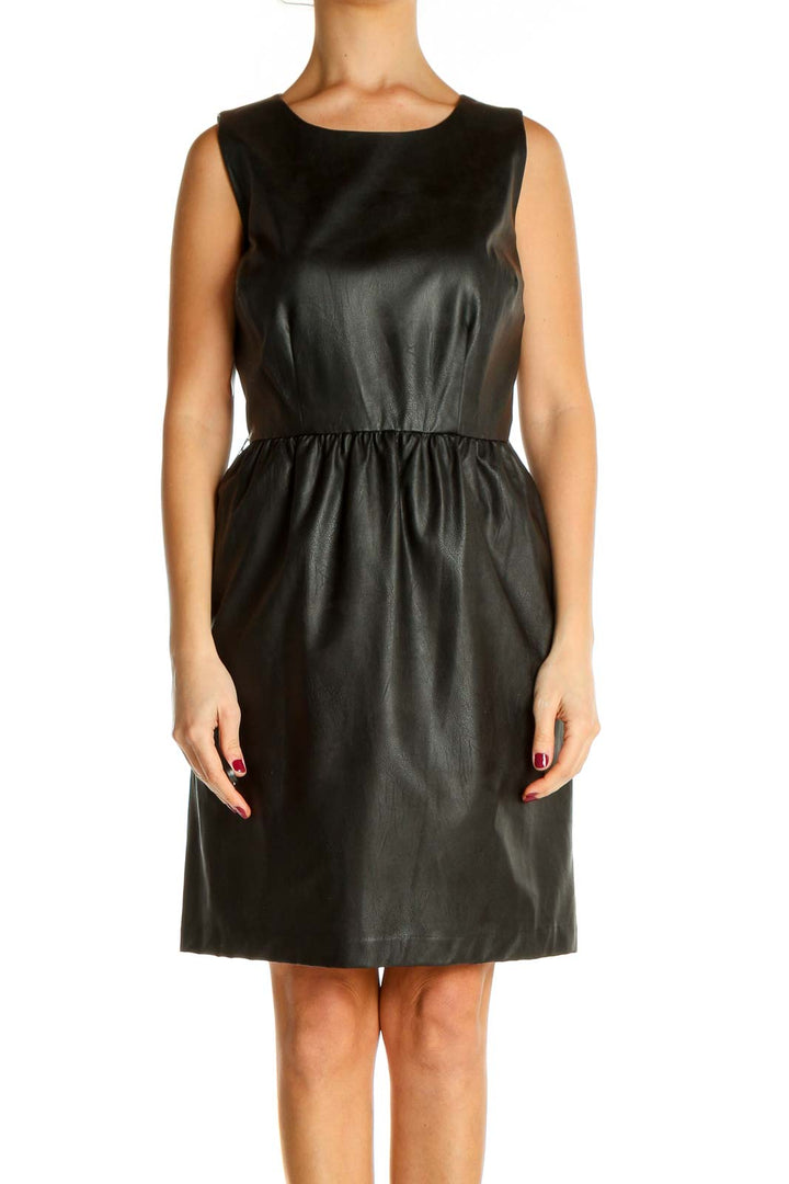 Black Solid Punk Fit & Flare Dress