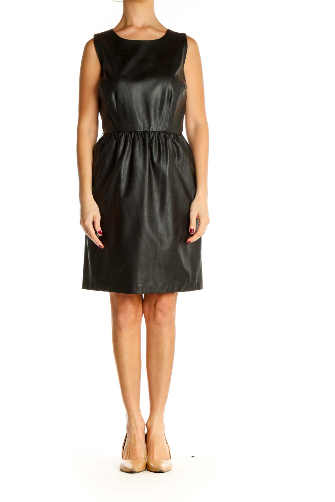 Black Solid Punk Fit & Flare Dress