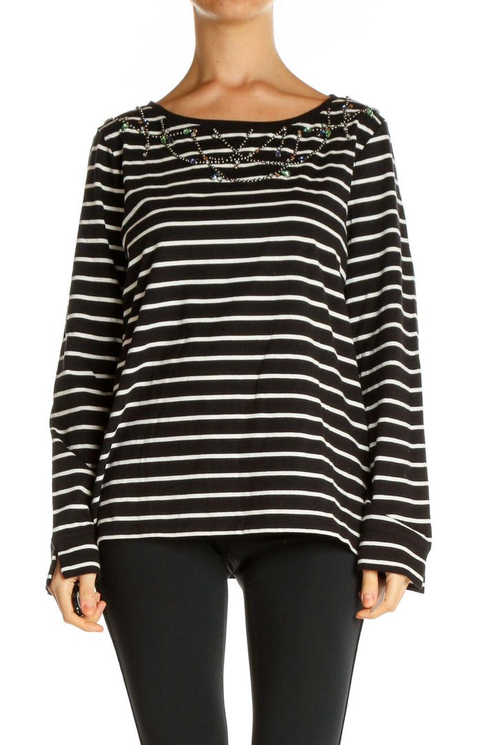 Black Striped All Day Wear T-Shirt