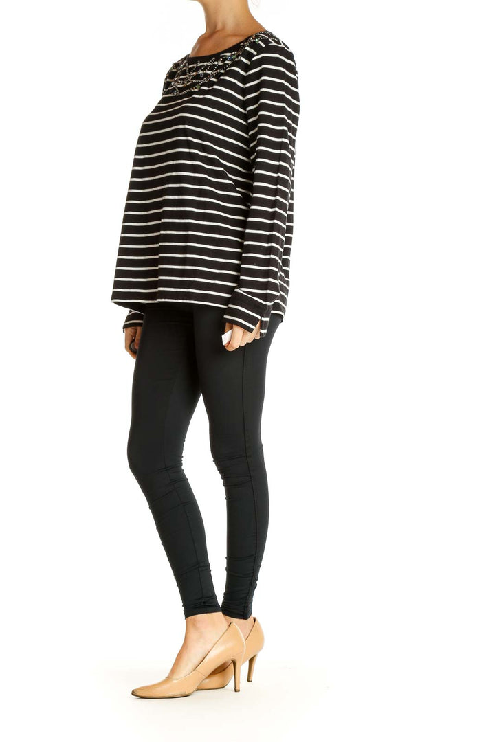 Black Striped All Day Wear T-Shirt