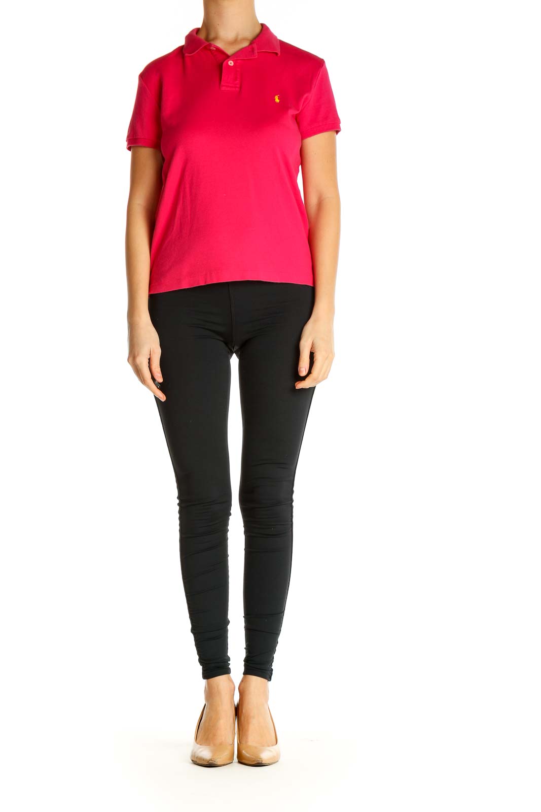 Pink Solid Polo Shirt